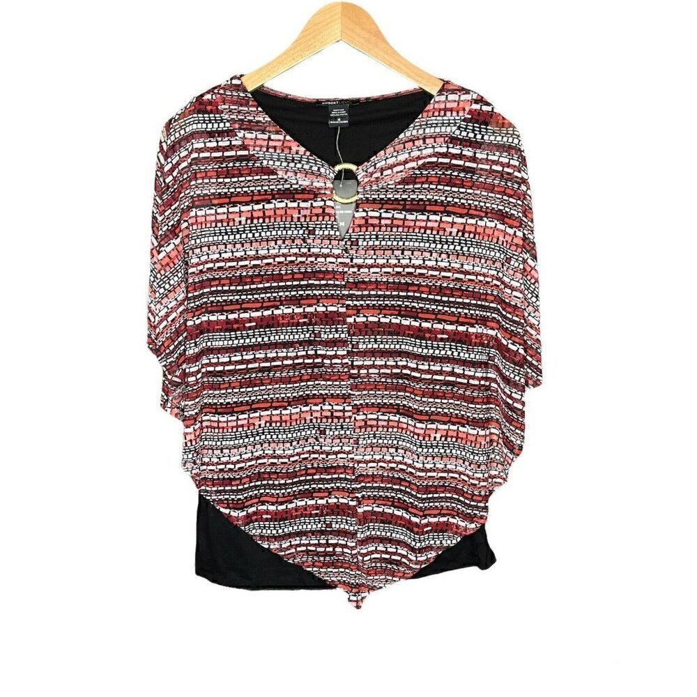 NWT Robert Louis Career Casual Top Blouse X-Large XL STRIPED NAVY
